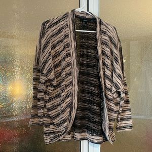 Striped open front cardigan